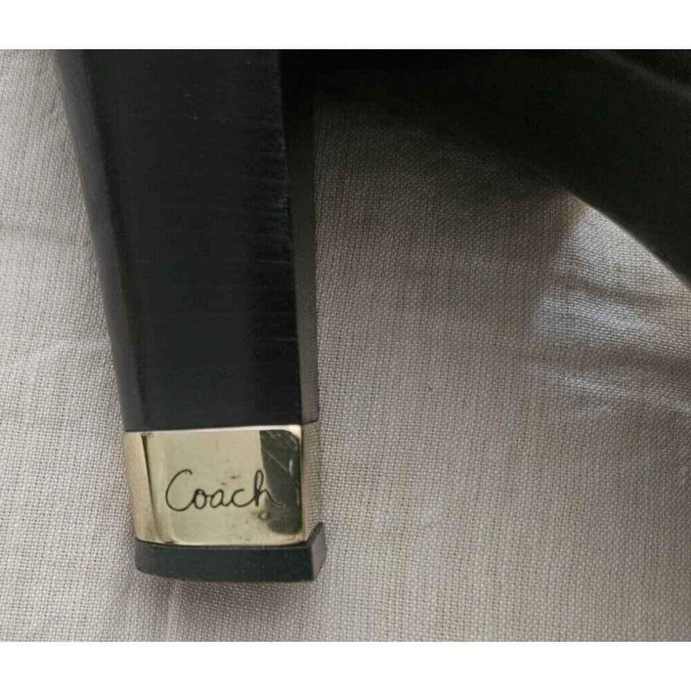Coach Giada Black Patent Leather Slip On Sandals Size 7.5M - Picture 6 of 8